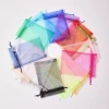 Wholesale of plain and transparent organza bags with drawn-up openings, gift bags, jewelry bags, and packaging mesh bags details Picture